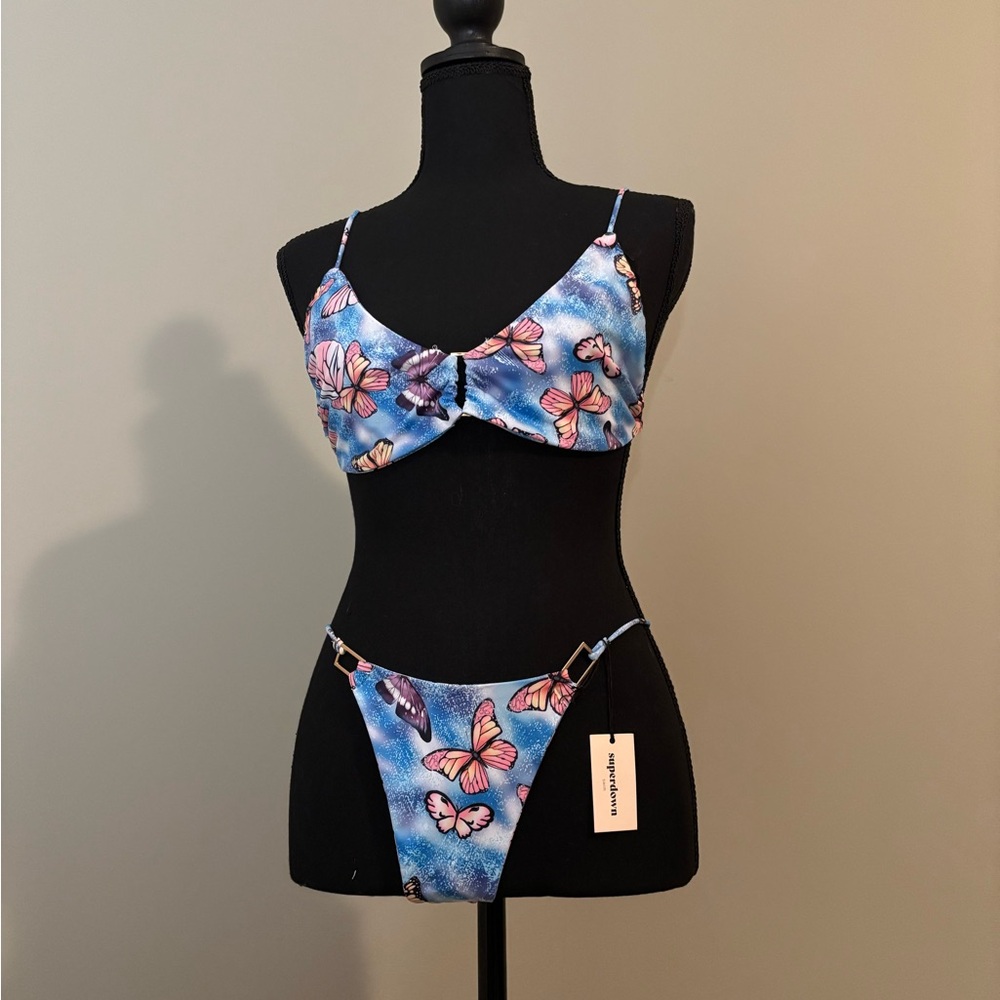 Superdown Multicolor Butterfly Bikini Set